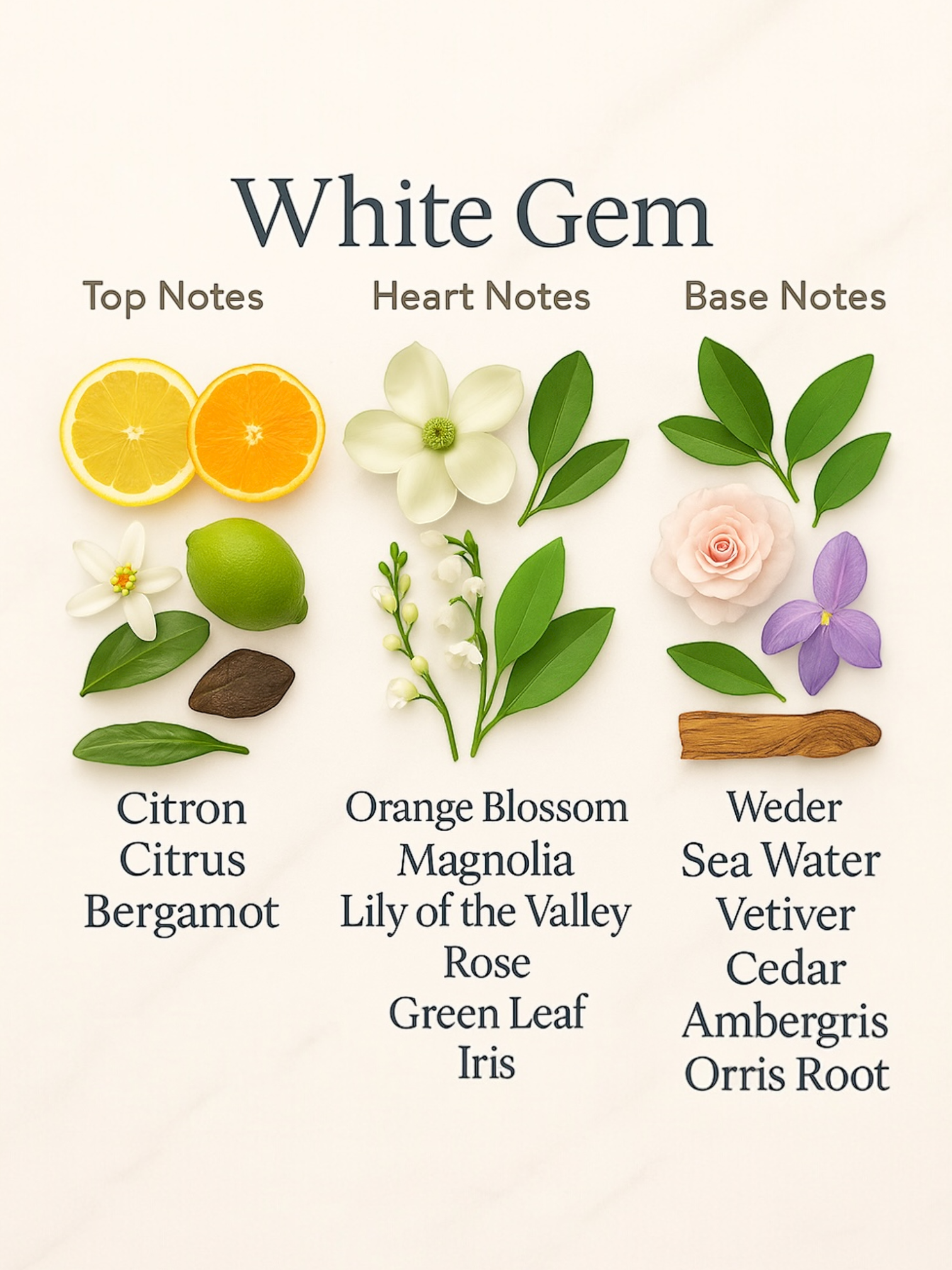 White Gem - Bergamot / Magnolia / Rose - 120ml